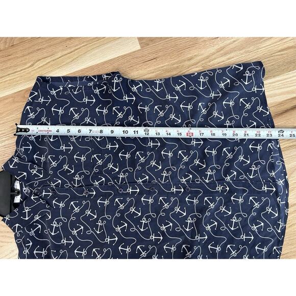 Equipment Femme Silk Anchor Blouse Sleeveless Button Up Navy Size XS Women's Top - Picture 4 of 5
